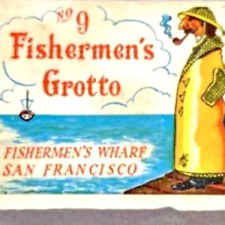 No 9 Fishermens Grotto Wharf San Francisco Cali Matchbook Cover Vintage 1960s picture