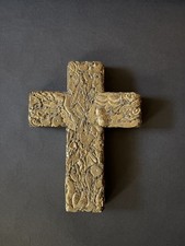 Vintage Mexican Folk Art Milagros Wood Cross Signed Wendy 6” picture