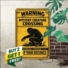 Sasquatch Breeding Ground Metal Sign Funny Cryptid Trail Tin Plaque 8x12 picture