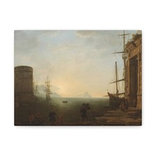 Claude Lorrain - Havengezicht bij zonsopgang - c. 1637 - Canvas Wall Art picture