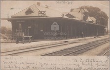 DLW Lackawanna Railroad Depot Bath New York NY RPPC Flag Cancel 1900s Postcard picture