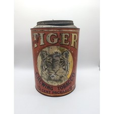 Antique Bright Tiger Chewing Tobacco Advertising Round Tin Display P Lorillard picture