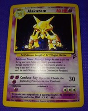 VINTAGE Pokemon Base Set 2 Alakazam Holo Card, 17/131 (MODERATE CONDITION) picture
