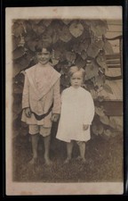 RPPC Two Boys Barefoot Columbus Indiana 1910s Postcard Mrs W E Pleak picture