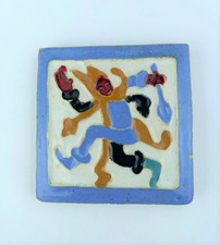 Rare Vintage Aguado Toledo Spain Art Pottery Tile Hand Painted VTG Spanish Tile picture