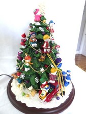 DANBURY MINT  Snowman Village Christmas Tree, Lights Work, construction workers picture