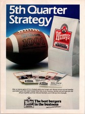Wendy's Ohio State Football 5th Quarter Strategy Magazine Print Ad 1980s picture