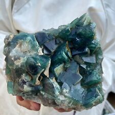 5.3lb Large NATURAL Green Cube FLUORITE Quartz Crystal Cluster Mineral Specimen picture