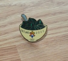 Rare Salt Lake City 2002 Olympics Bowl of Green Jello Collectible Souvenir Pin  picture