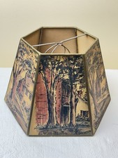Vintage Coby Carlson Colonial Williamsburg Art Hexagonal Paper Lampshade picture