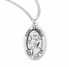 Pope Francis Sterling Silver Necklace, 24 Inch Chain picture
