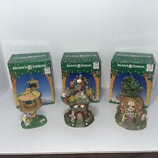 Bunny Towne Hand Painted Porcelain Easter Village House Lot 3 Vintage 5.5 inch picture