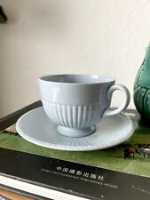 Vintage Wedgwood England Clyde Pale Blue Footed Cup & Saucer picture