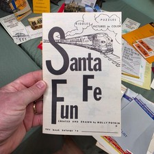 Vintage Santa Fe Railroad Children's Fun Book by Molly Potkin Coloring Puzzles picture