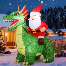 GOOSH 7.2 FT Long Christmas Inflatable Dinosaur Outdoor Decorations Blow Up Ya picture