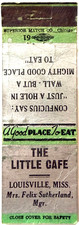 1940s The Little Cafe Matchbook Cover Louisville Mississippi Restaurant Vintage picture