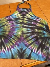 Main Stays Tie-Dye Cook's/Chef's Apron Blue/Gray/Green TRES COOL picture