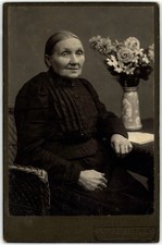 Antique Cabinet Card Circa 1860s Atelier Germania Elderly Woman Gelsenkirchen picture