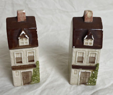 Vintage Cottage House Handpainted Salt and Pepper Shaker MOC Ceramic READ picture