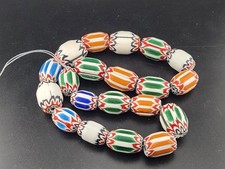 vintage ventian style african chevron beads multi colur 20mm beautifull beads picture