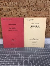 Lot Of (2) German Air Force Airplane Handbooks Me262 A-1 / Bf109 G-5 Q-3 picture
