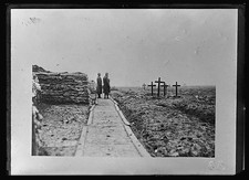 Photo:Belgium 1914 WWI Battlefield Graves Crosses Belgian Soldiers picture