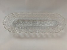 AVON VTG CRYSTAL OBLONG 8.5 INCH DISH SCALLOP EDGES picture