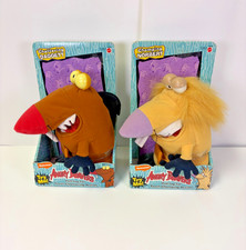 Vintage 1998 Mattel Angry Beavers Chattering Daggett & Chomping Norbert NIB Work picture