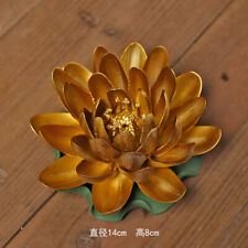 Ceramic Golden Lotus Decoration Traditional Handmade Kneading Flower Chinese Zen picture