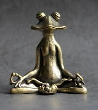 Brass Buddhist Frog Animal Statue Small Sculpture Tabletop Figurine Decor Gifts picture