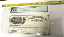 1895 Check - First National Bank City of Great Falls, Collectible Antique PCGS picture
