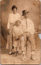 Vintage Black Americana Family Portrait Real Photo Postcard RPPC c1910s Fashion picture