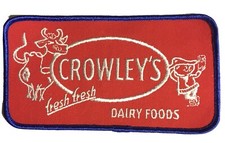 Vintage Crowleys Dairy Foods Cloth Patch 4.5 X 3” B48 picture