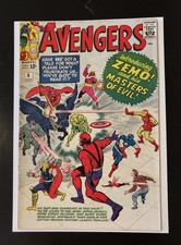 Avengers #6. VG 4.0. Thor. Iron Man. Captain America. 1st Original Zemo. 1964. picture