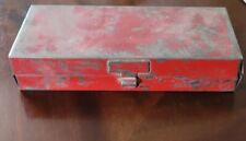 Vintage Acme Tools Hex Box Metal Red Tool Box picture