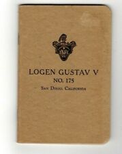 Swedish Lodge San Diego Booklet 1934 Vintage Rule Book Handbook Gustav V No 175 picture