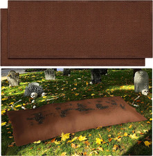 2 Pcs Halloween Grave Mound Cover, Brown Burlap Halloween Graveyard Props picture