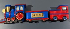 Vtg Arnel's 1973 Ceramic Christmas Train Locomotive Box Car Caboose picture