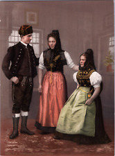 Germany, Black Forest. Costumes. vintage print photochromie, vintage photoc picture