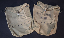 WWII US Army Combat Medic Khaki Canvas Bags Pouches - French Issue Marked, Rare picture