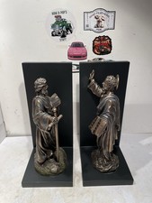 Vintage St. Paul & St. Peter Cold Cast Bronze Finish Book Ends. Catholic 9.25” J picture