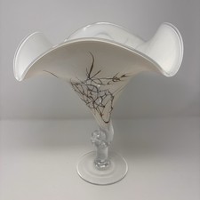 Jozefina Atelier Gyser Art Glass Vase - Snail Trumpet - Hand Made Vintage Rare picture