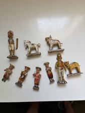 Vintage Indian Hand Carved Painted Wooden Folk Figures (9) Possibly Kondapalli picture