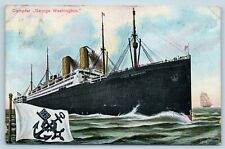 Postcard Norddeutscher Lloyd Bremen George Washington Steamer Ship 1911 V6 picture