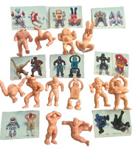 Lot of 12 Vintage Kinnikuman MUSCLE Kinkeshi Flesh Wrestling Mini Figures & Card picture