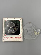 VTG HALLMARK 1988 BABY'S FIRST 1ST CHRISTMAS ACRYLIC BUNNY ORNAMENT picture