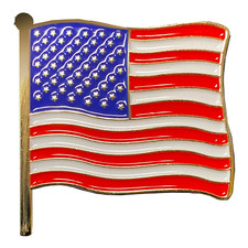 CL6-14 American Waving Flag Lapel Pin 1.25
