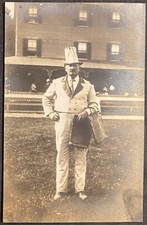 REAL PHOTO~MAN DRESSED AS UNCLE SAM~Catskills Mtns New York~RPPC POSTCARD picture