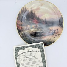 Simpler Times OCTOBER Calendar Plate End Of a Perfect Day Thomas Kinkade COA picture