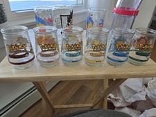 Welch's Nintendo Pokémon Glass Jelly Jar Complete Set of 6, no Lids 1999 picture
